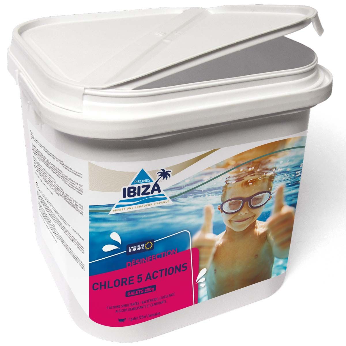 Chlore 5 Actions Piscines Ibiza Galet 250G 5KG